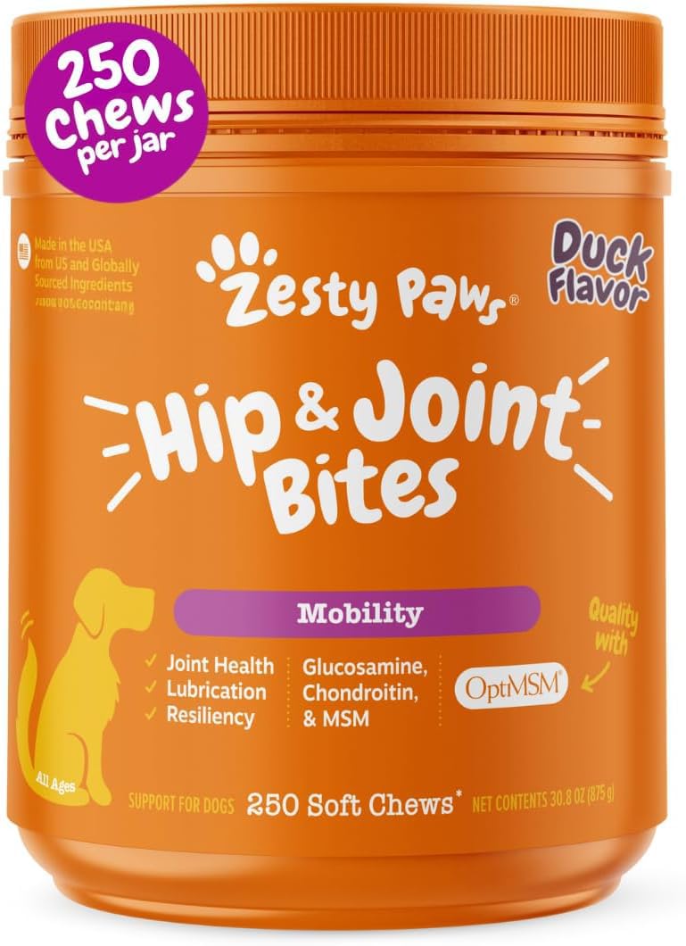 Zesty Paws Glucosamine for Dogs - Dog Joint Supplement, Bacon, 90 Ct