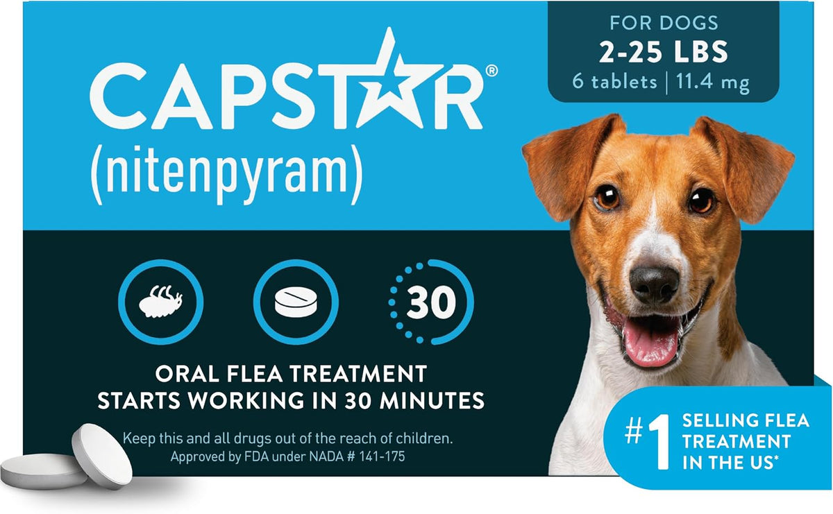Capstar (nitenpyram) Fast-Acting Oral Flea Treatment for Dogs 2-25 lbs
