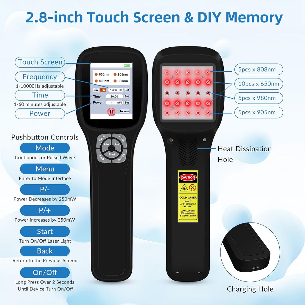 Cold Laser Therapy Device for Dogs, with 4 Wavelengths and Touch Screen