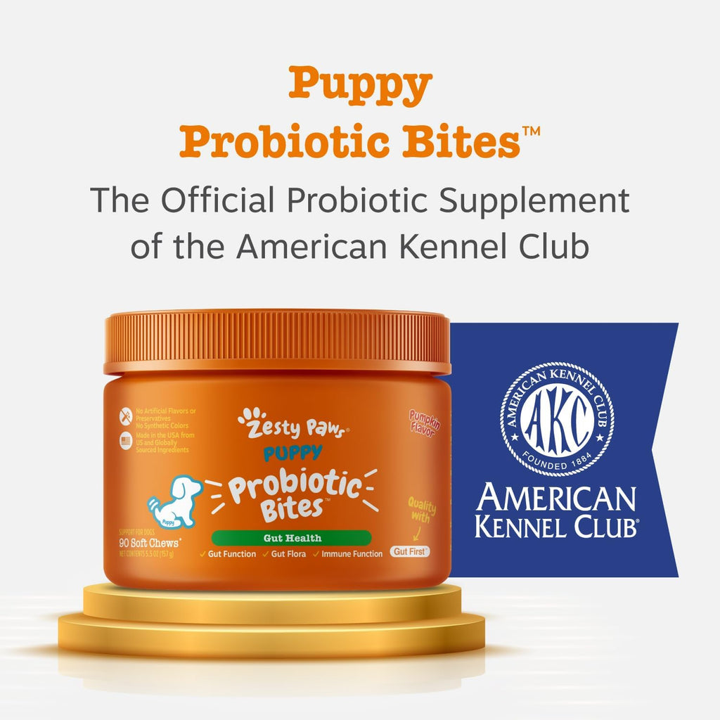 Zesty Paws Probiotics for Dogs - Gut Health Soft Chews, Pumpkin, 90 Ct