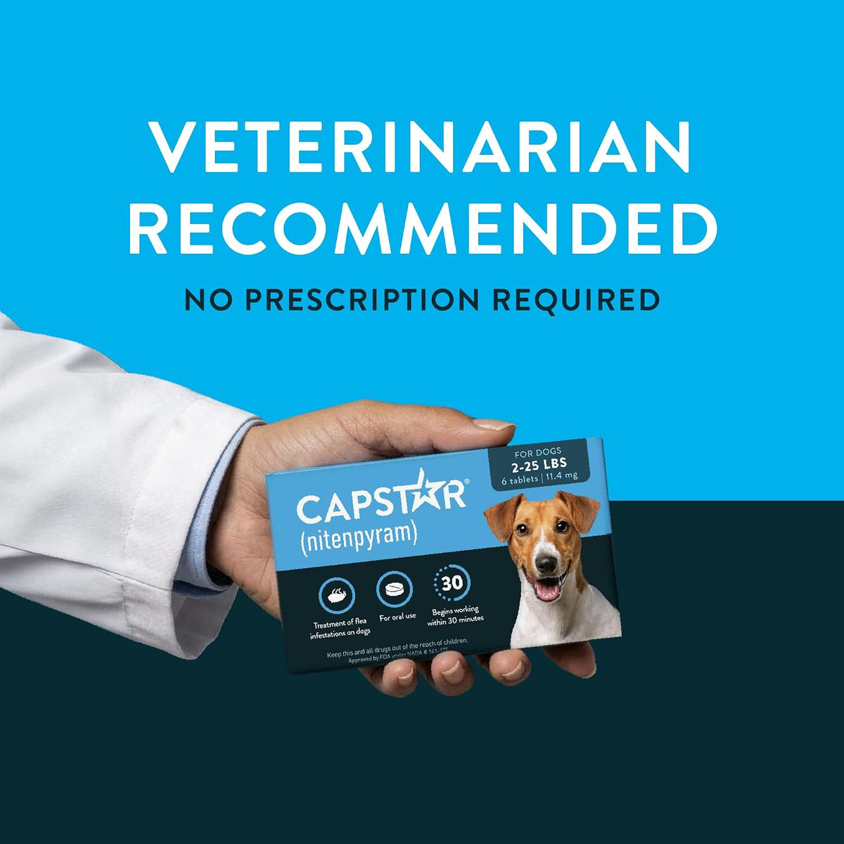 Capstar (nitenpyram) Fast-Acting Oral Flea Treatment for Dogs 2-25 lbs