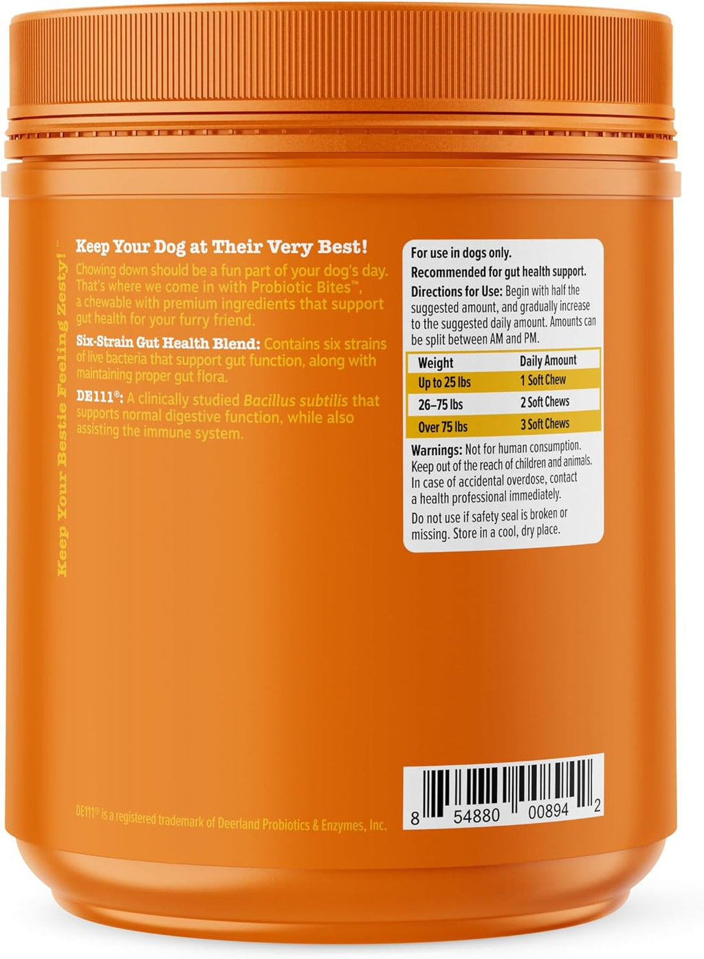Zesty Paws Probiotics for Dogs - Gut Health Soft Chews, Pumpkin, 90 Ct