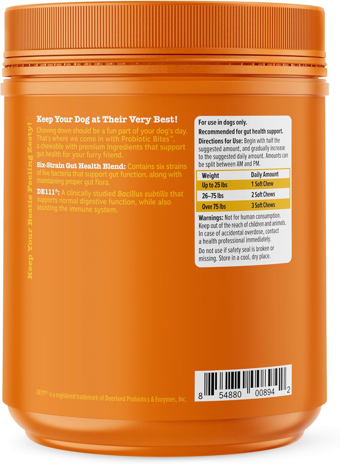 Zesty Paws Probiotics for Dogs - Gut Health Soft Chews, Pumpkin, 90 Ct