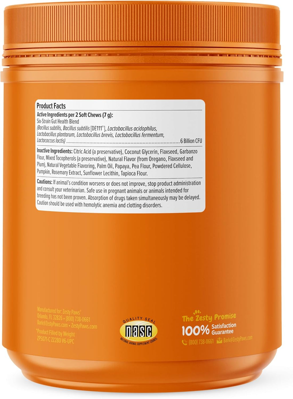 Zesty Paws Probiotics for Dogs - Gut Health Soft Chews, Pumpkin, 90 Ct