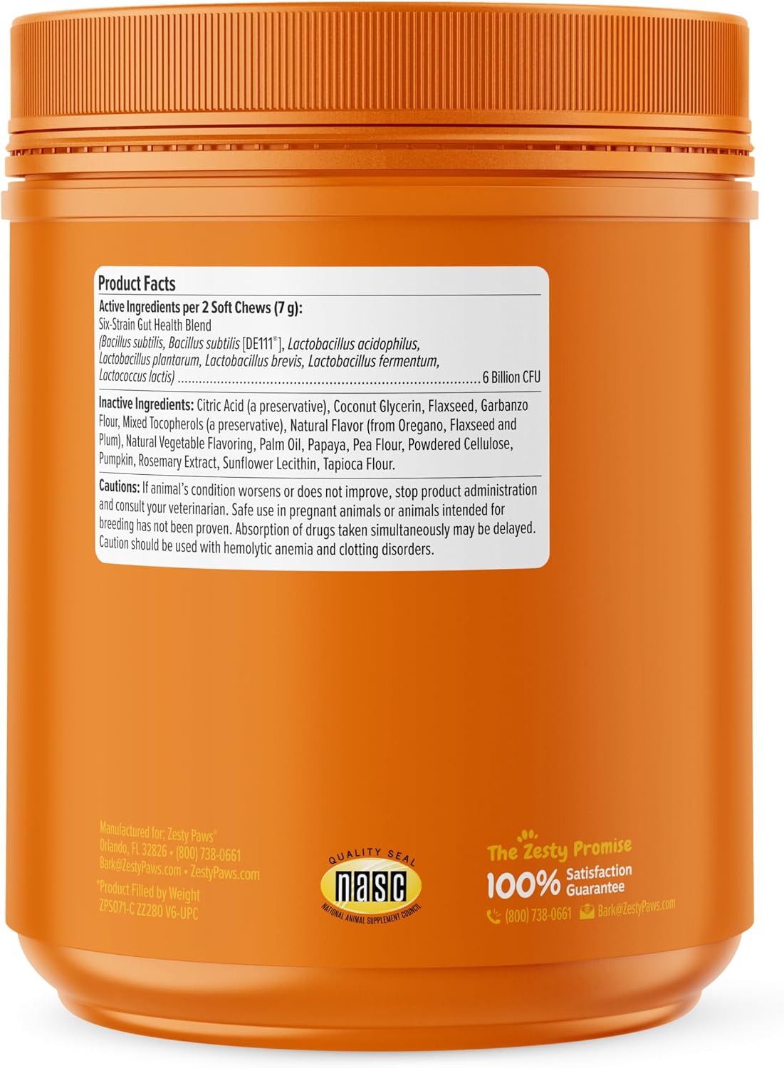 Zesty Paws Probiotics for Dogs - Gut Health Soft Chews, Pumpkin, 90 Ct