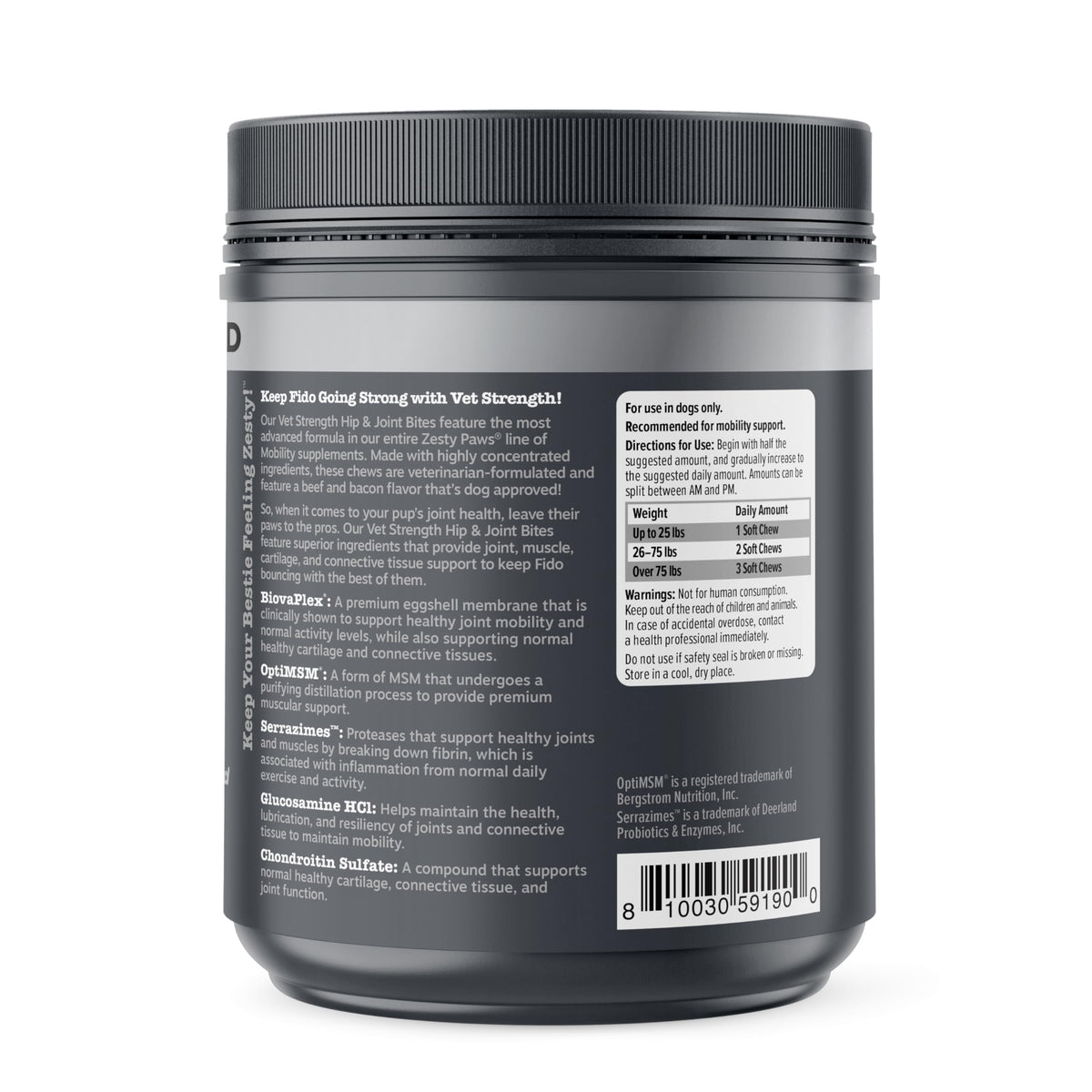 Zesty Paws Glucosamine for Dogs - Dog Joint Supplement, Bacon, 90 Ct