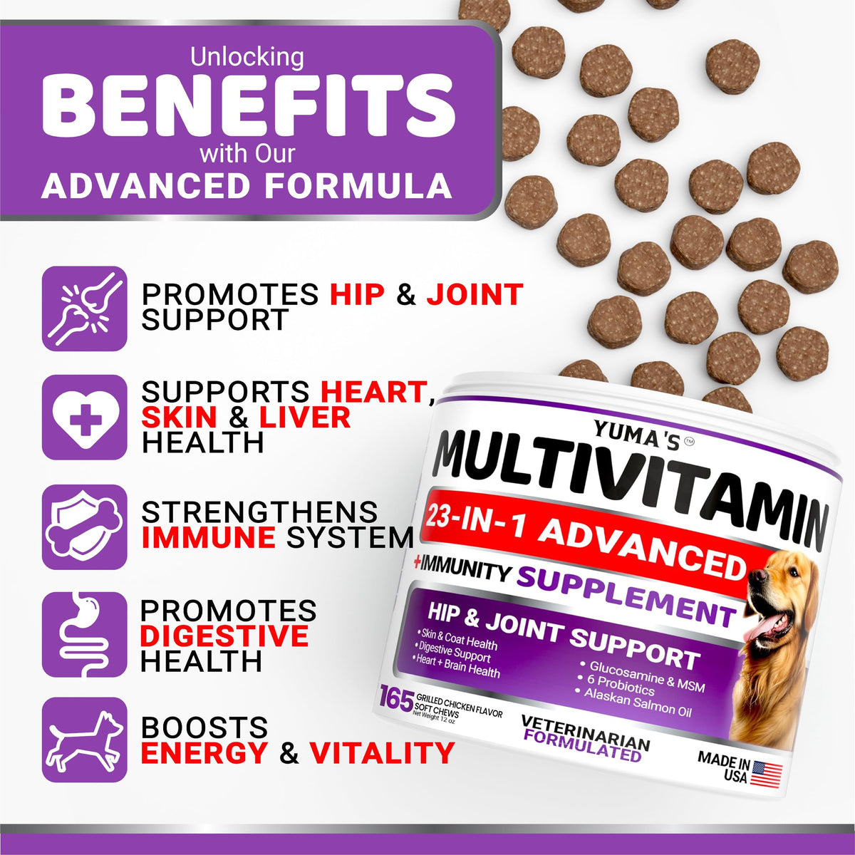 Dog Allergy Relief Chews - 240 Immune Treats, Dog Itching Skin Relief Pills