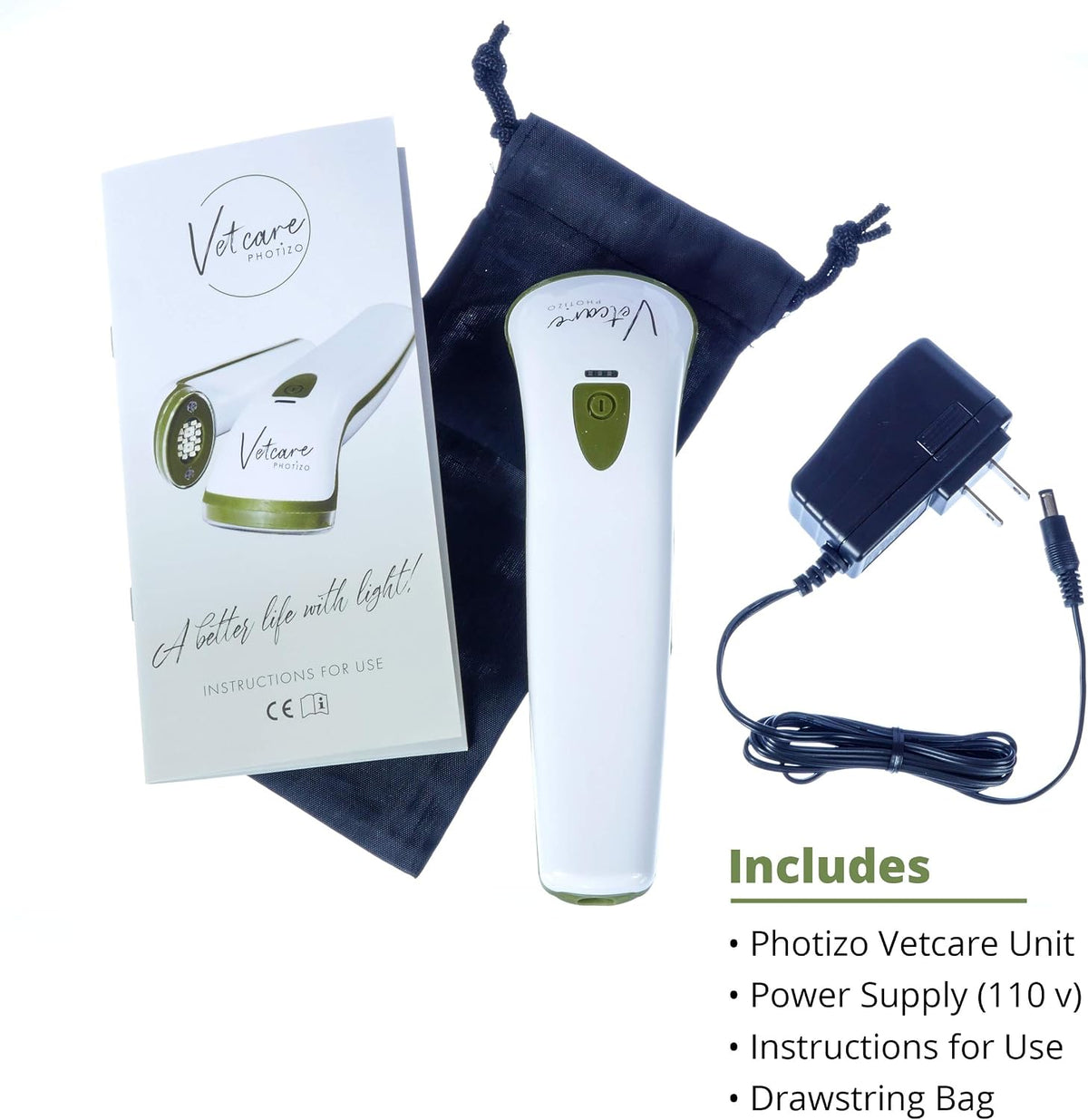 PHOTIZO Vetcare Cold Laser Therapy Device for Dogs and Horses - Effective Red and Infrared Light Therapy for Chronic Pain and Inflammation Relief, for Use on Pets, White