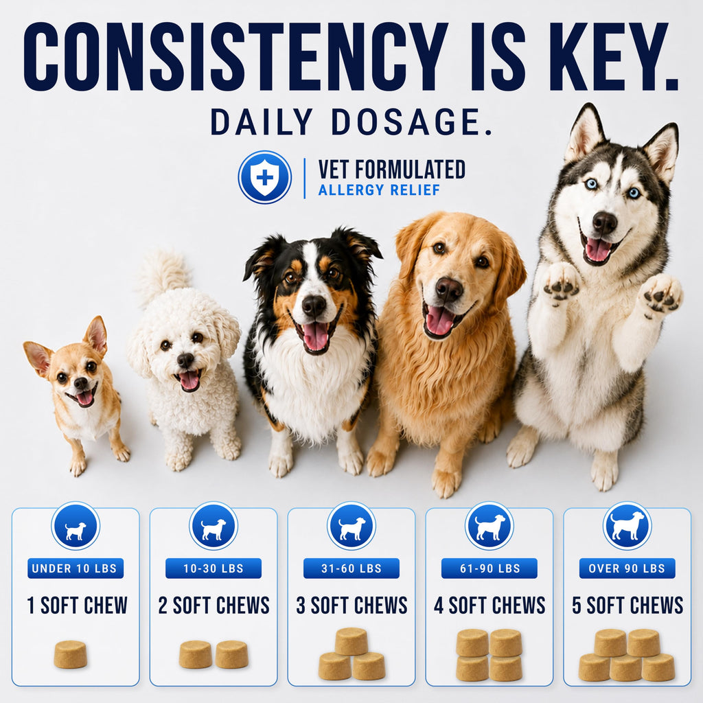 Dog Allergy Relief Chews - Skin Health & Anti-Itch Supplement with Omega-3
