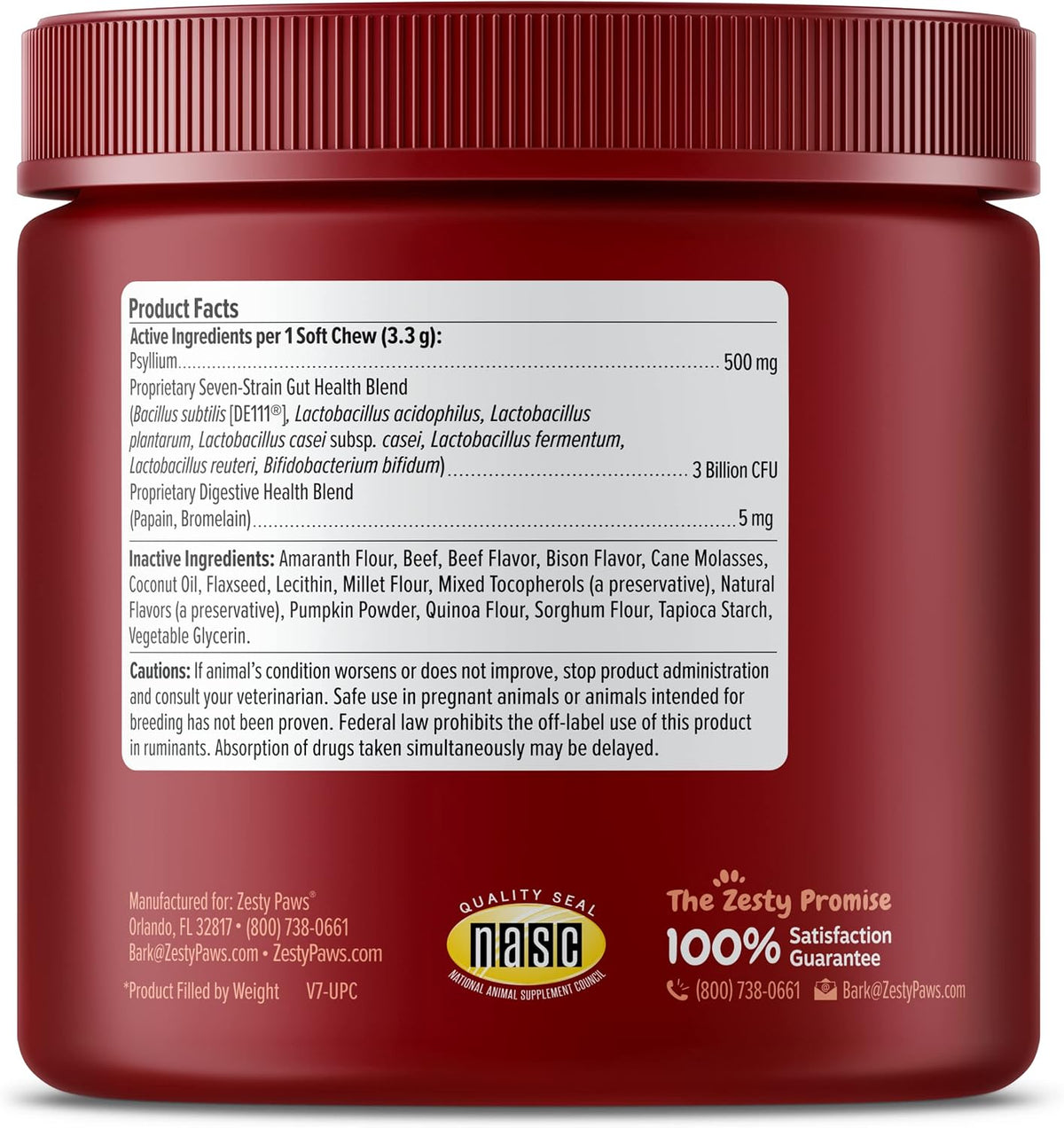 Zesty Paws Probiotics for Dogs - Gut Health Soft Chews, Pumpkin, 90 Ct