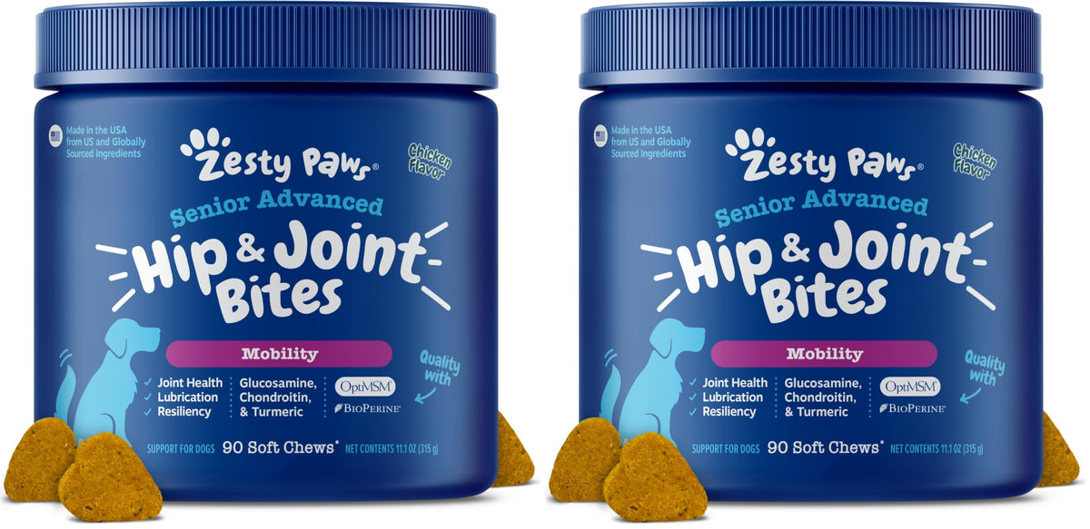 Zesty Paws Glucosamine for Dogs - Dog Joint Supplement, Bacon, 90 Ct