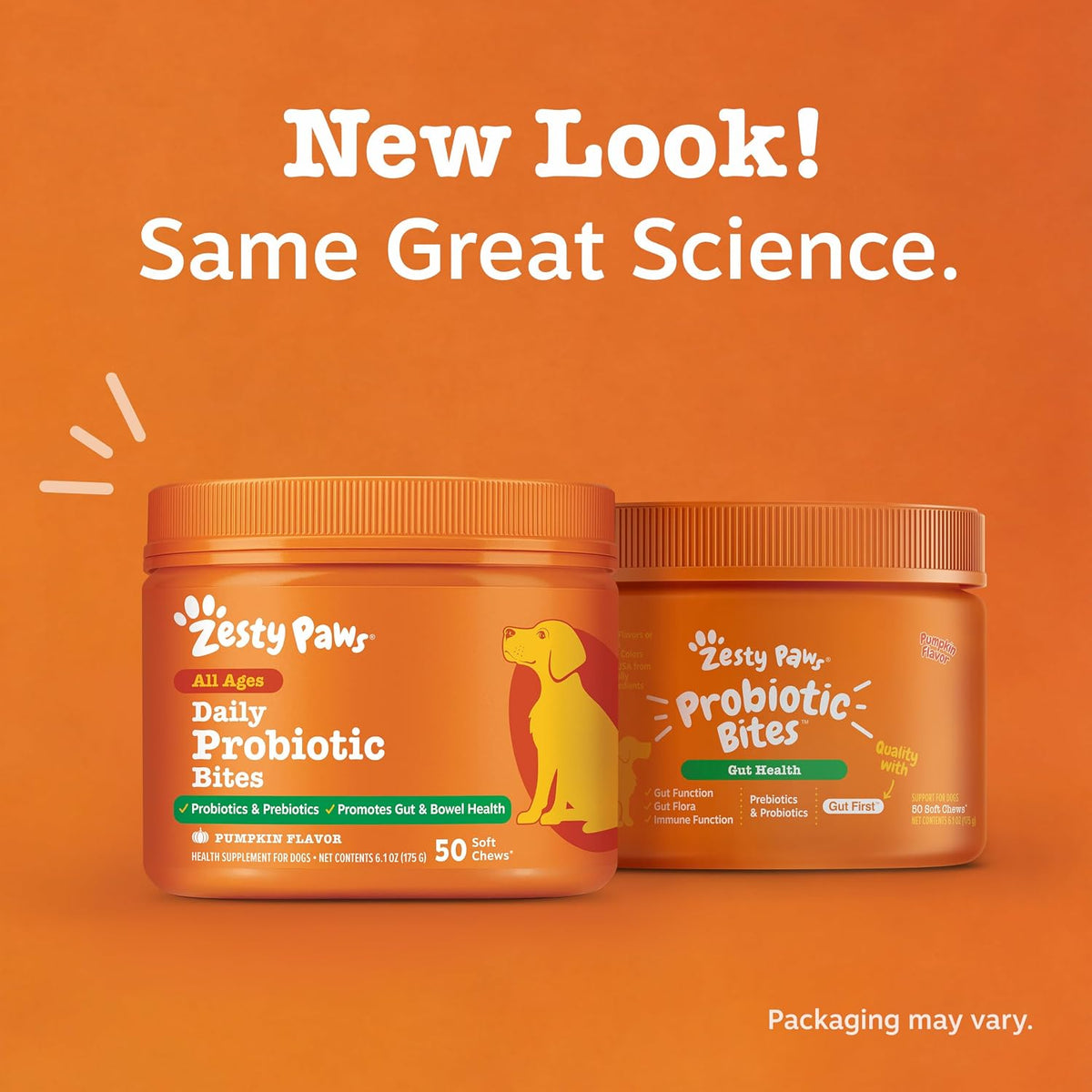 Zesty Paws Probiotics for Dogs - Gut Health Soft Chews, Pumpkin, 90 Ct