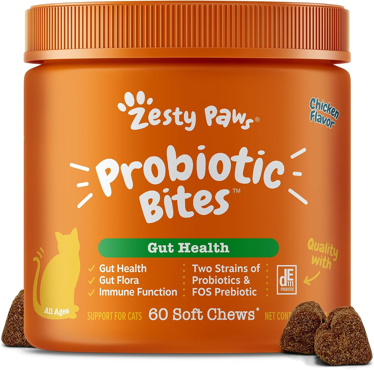 Zesty Paws Probiotics for Dogs - Gut Health Soft Chews, Pumpkin, 90 Ct