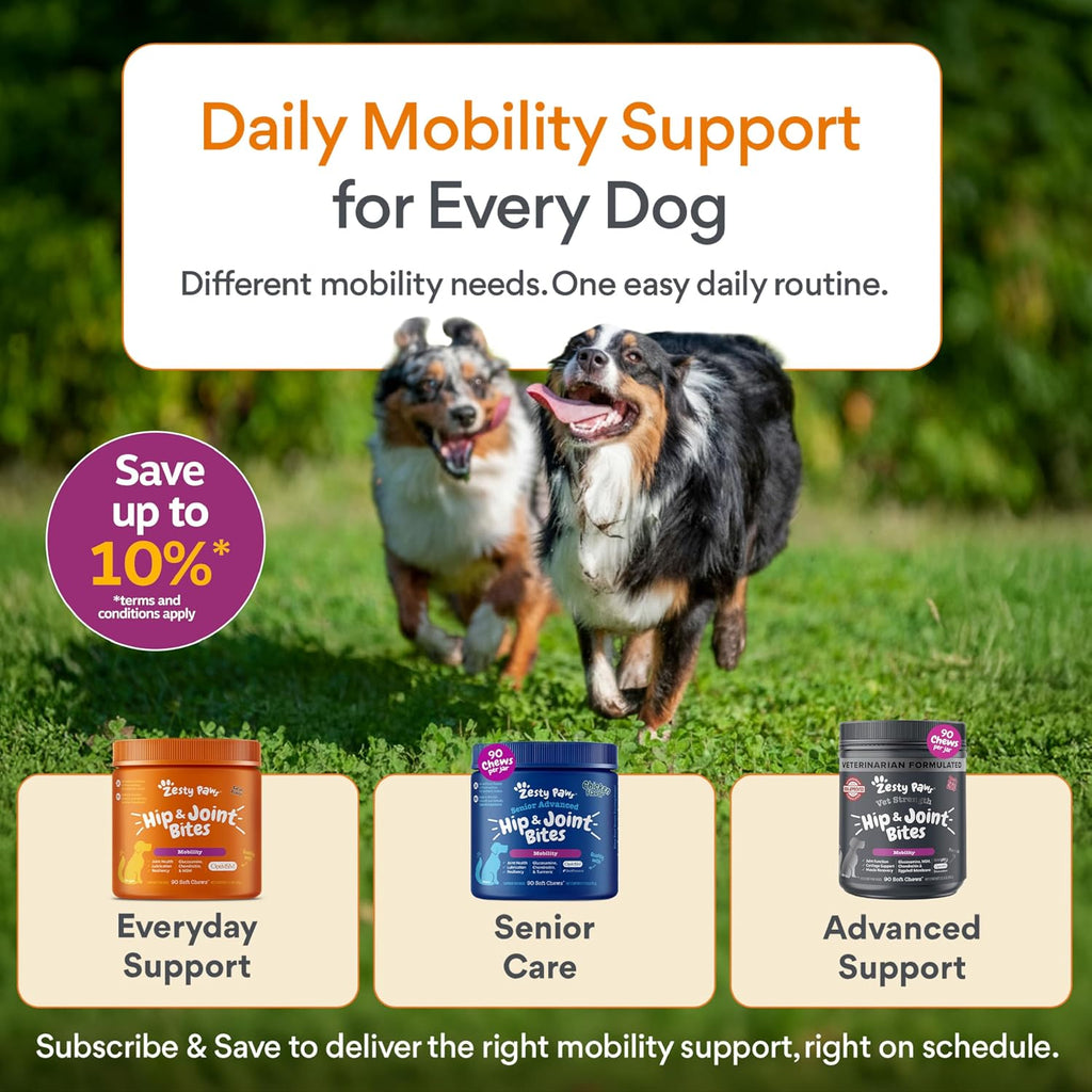 Zesty Paws Glucosamine for Dogs - Dog Joint Supplement, Bacon, 90 Ct