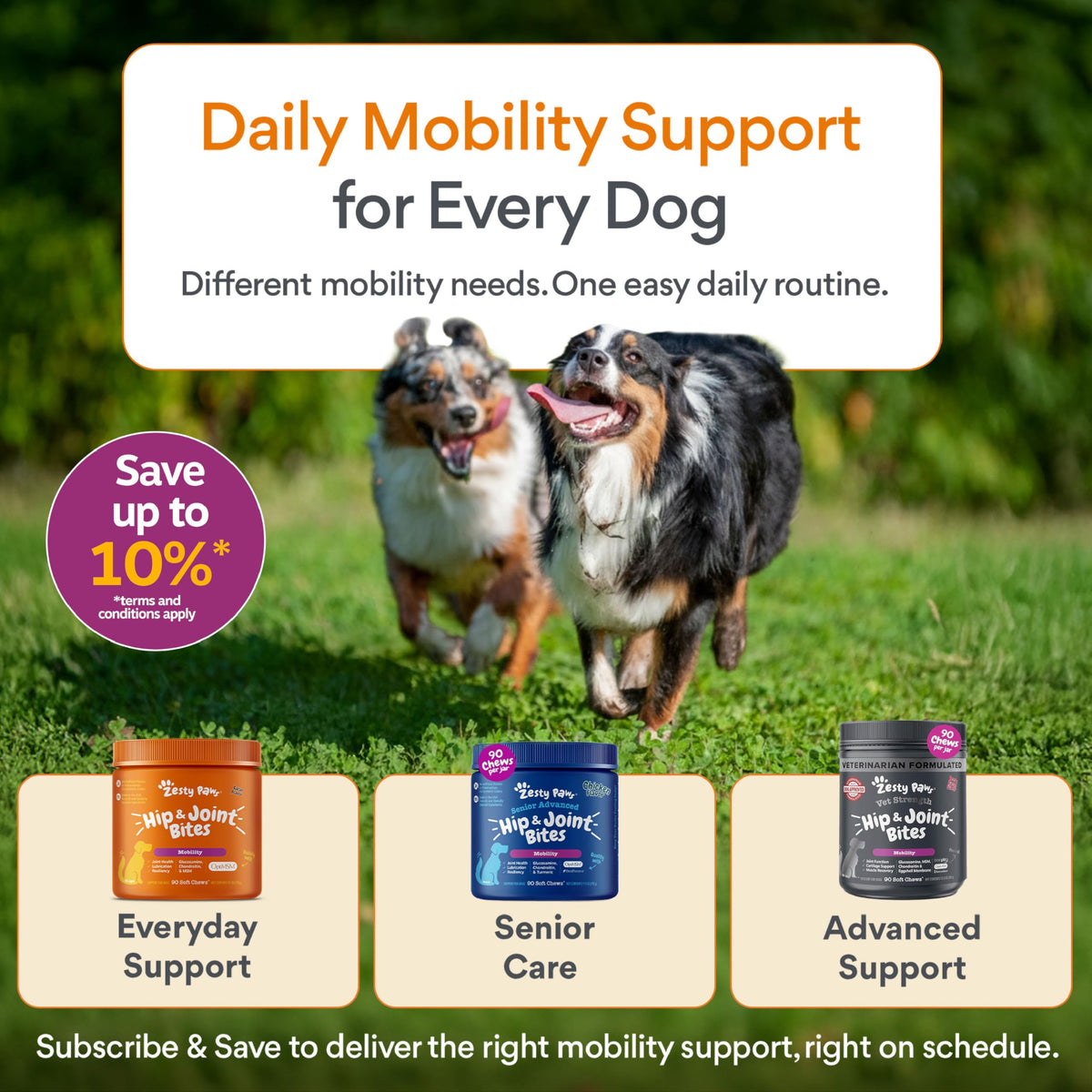 Zesty Paws Glucosamine for Dogs - Dog Joint Supplement, Bacon, 90 Ct
