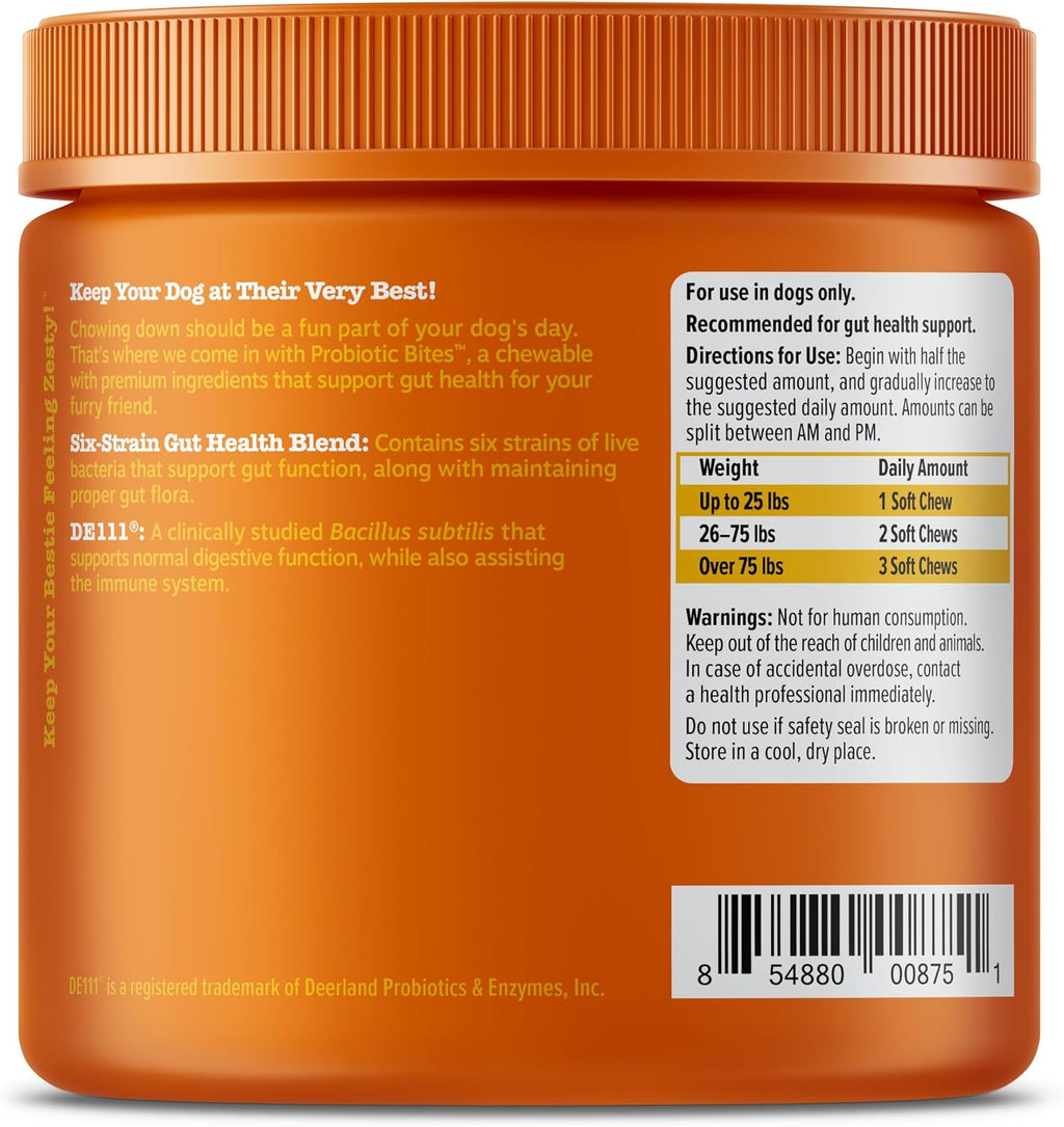 Zesty Paws Probiotics for Dogs - Gut Health Soft Chews, Pumpkin, 90 Ct