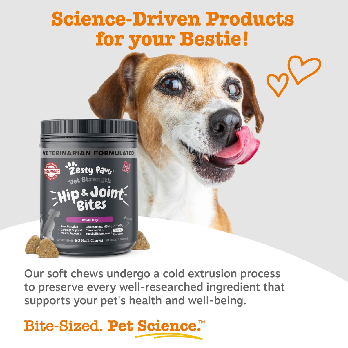 Zesty Paws Glucosamine for Dogs - Dog Joint Supplement, Bacon, 90 Ct