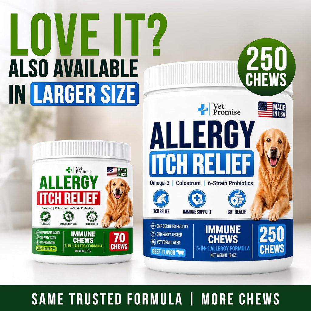 Dog Allergy Relief Chews - Skin Health & Anti-Itch Supplement with Omega-3