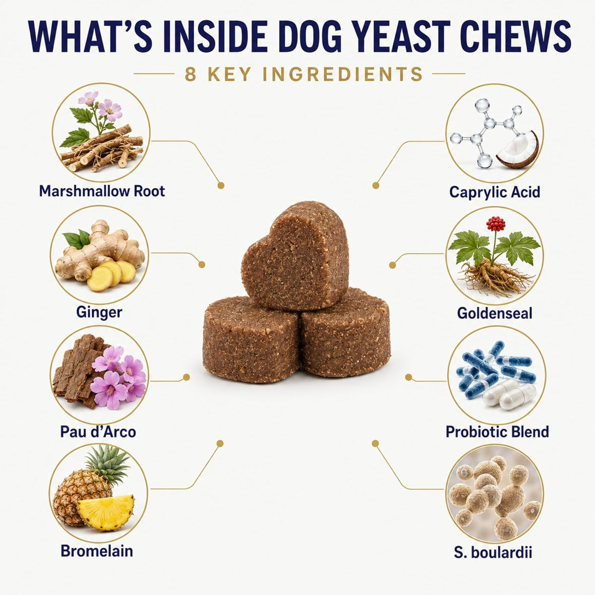 Yeast Infection Treatment for Dogs – Anti Yeast Supplement for Itchy Skin, Itchy Ears, Paw Licking & Odor – Probiotic + Herbal Blend for Gut Balance – Bacon Flavored Dog Chews, 150 Soft Chews