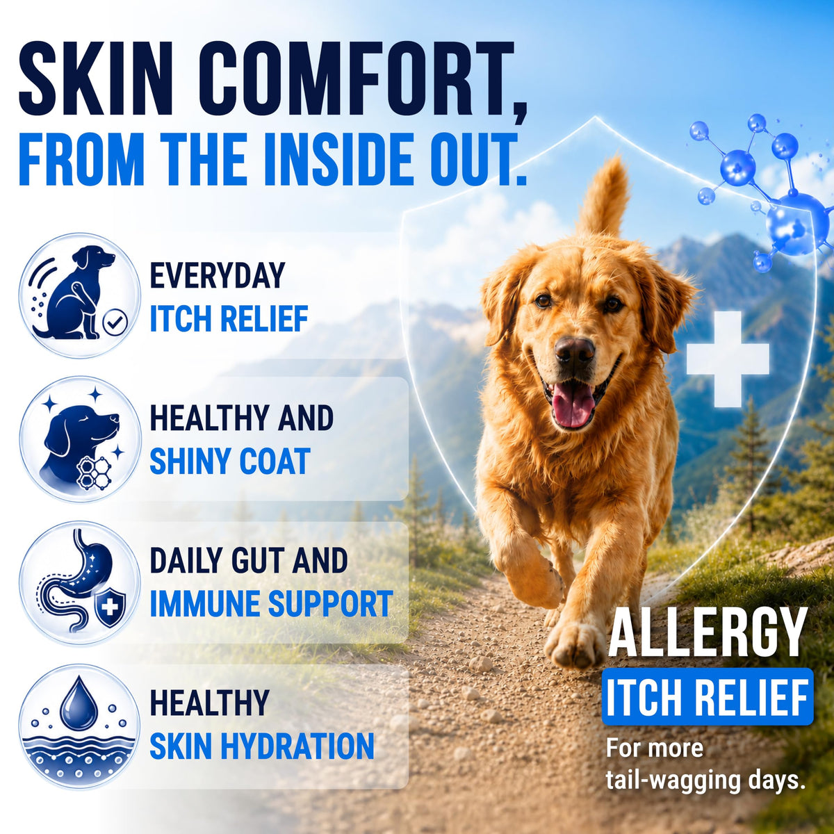 Dog Allergy Relief Chews - Skin Health & Anti-Itch Supplement with Omega-3
