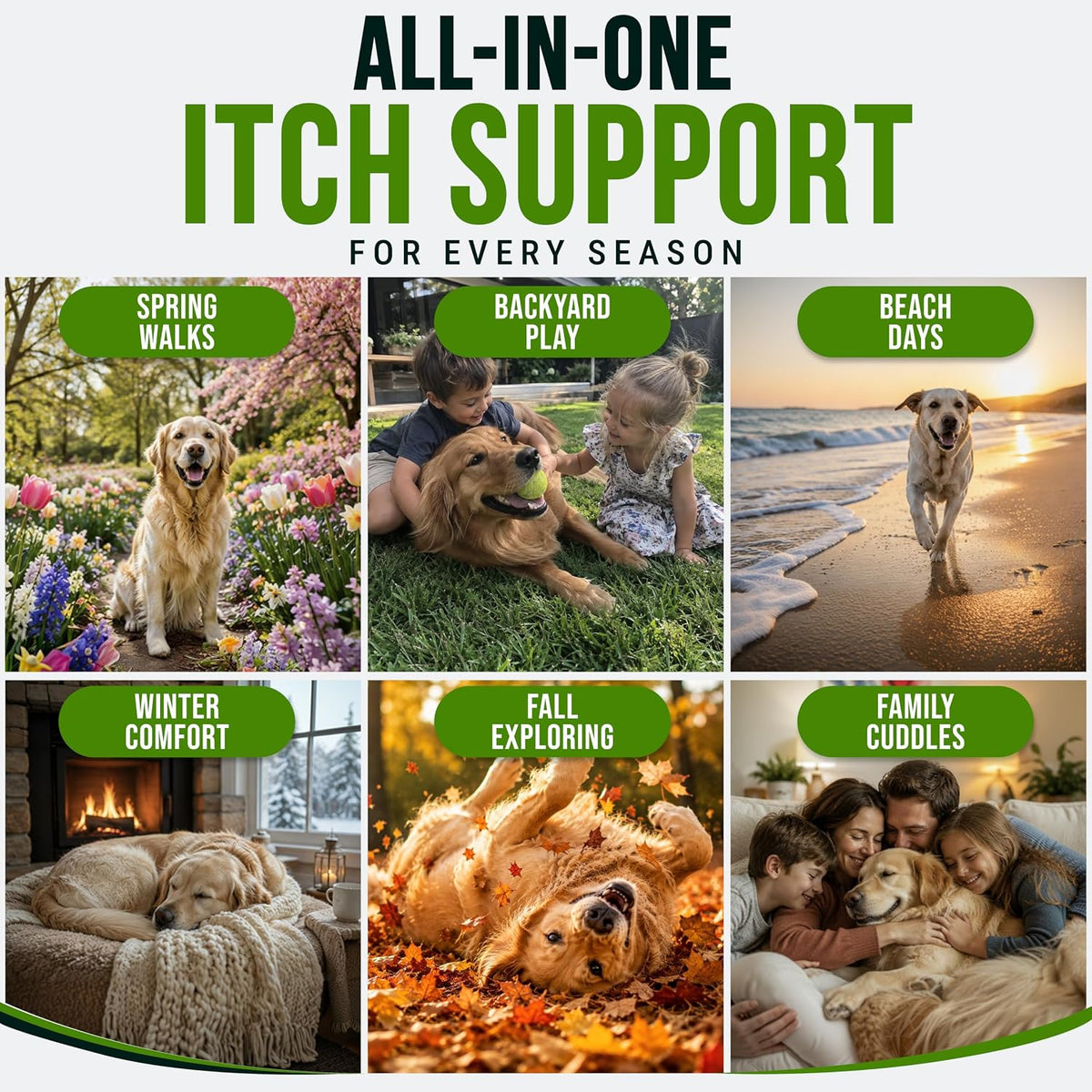 Dog Allergy Relief Chews - Skin Health & Anti-Itch Supplement with Omega-3
