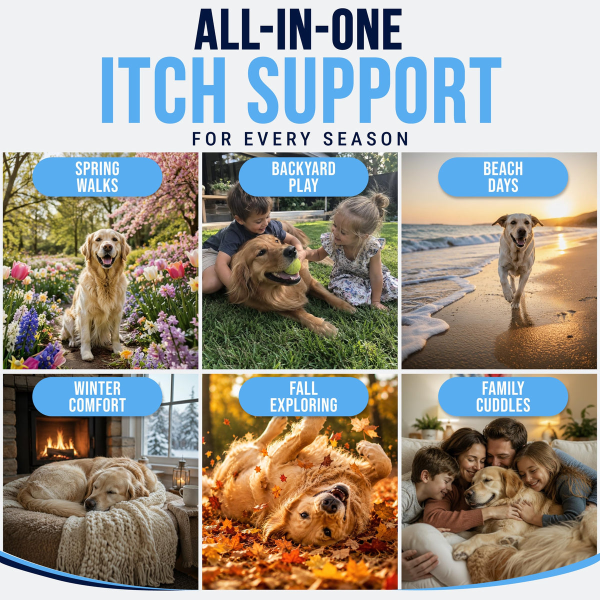 Dog Allergy Relief Chews - Skin Health & Anti-Itch Supplement with Omega-3